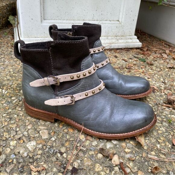 Alberto Fermani belted studded ankle biker boots 36 - Picture 5 of 6